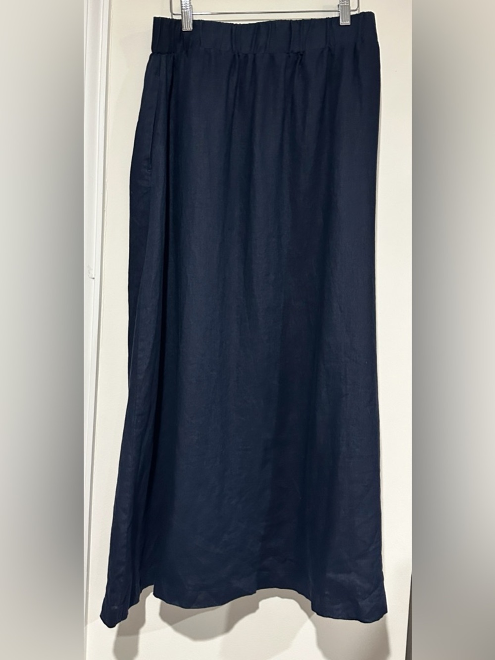 Quince 100% European Linen Maxi Skirt Deep Navy - Picture 5 of 9